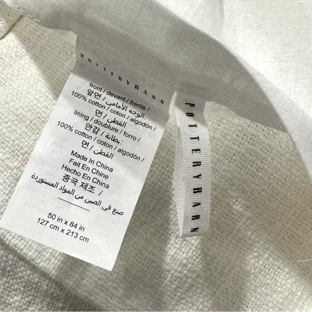 Pottery Barn | Textured Cotton Curtain 50” x 84”